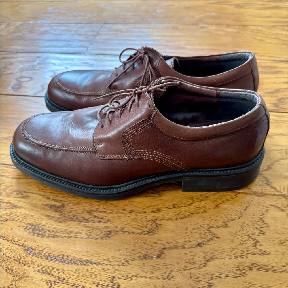 Bill Blass Men's 13 Brown Leather Mock Toe Derby Oxford Dress Shoes Comfort Sole